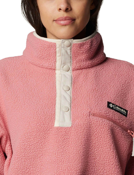 Columbia Helvetia II Cropped Sherpa Half Snap Fleece - Pink Agaveimage4- The Sports Edit