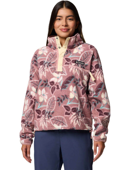 Columbia Helvetia II Cropped Sherpa Half Snap Printed Fleece - Fig Pasteled Multiimage1- The Sports Edit