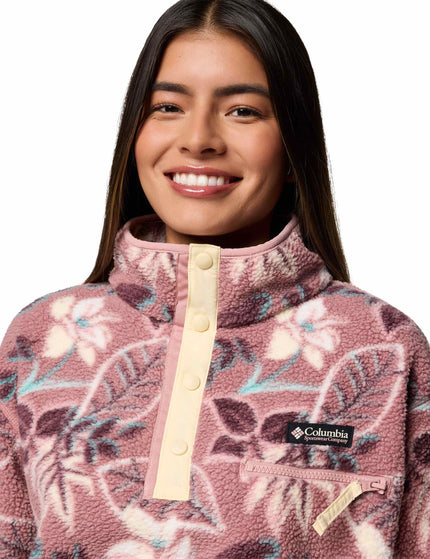 Columbia Helvetia II Cropped Sherpa Half Snap Printed Fleece - Fig Pasteled Multiimage3- The Sports Edit