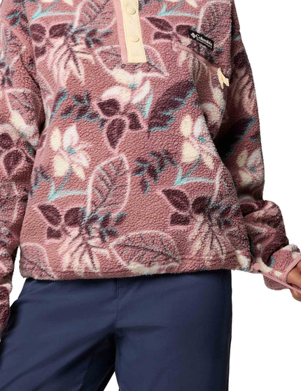 Columbia Helvetia II Cropped Sherpa Half Snap Printed Fleece - Fig Pasteled Multiimage4- The Sports Edit