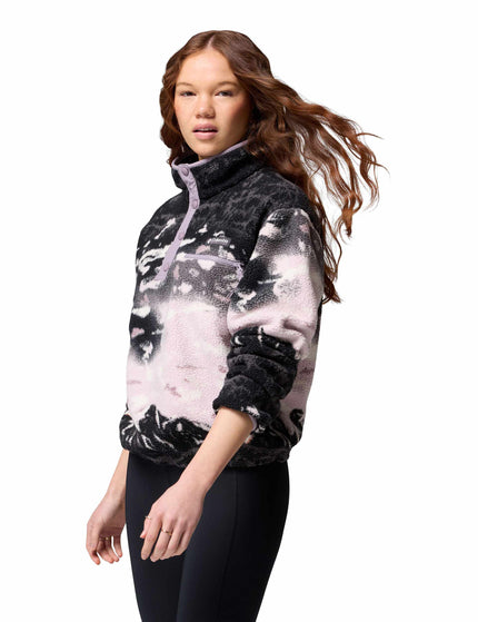 Columbia Helvetia II Cropped Sherpa Half Snap Printed Fleece - Shale Purple Sisters/Shale Purple - BROKEN STOCKimage2- The Sports Edit