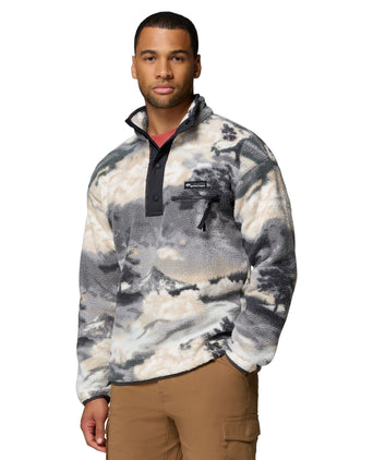 Helvetia II Printed Half Snap Fleece - Shark Dreaming