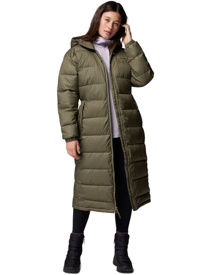 Columbia Pike Lake III Long Hooded Puffer Jacket - Stone Greenimage1- The Sports Edit