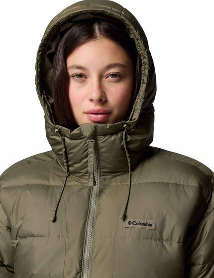 Columbia Pike Lake III Long Hooded Puffer Jacket - Stone Greenimage5- The Sports Edit