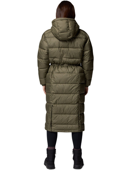 Columbia Pike Lake III Long Hooded Puffer Jacket - Stone Greenimage2- The Sports Edit