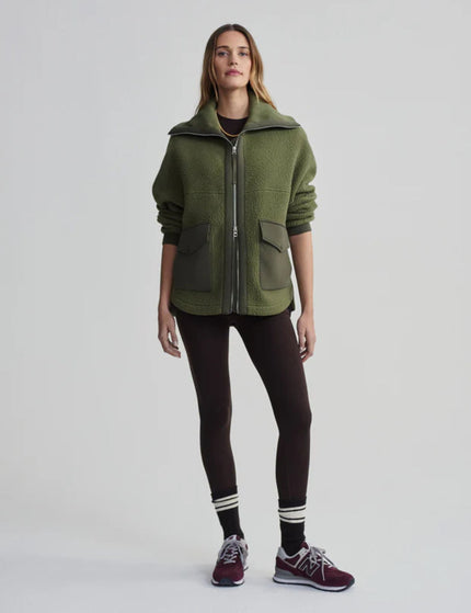 Varley Eleanor Patch Pocket Fleece - Winter Mossimage3- The Sports Edit