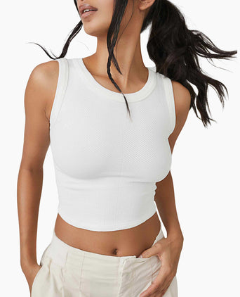 Free Throw Muscle Tank - White