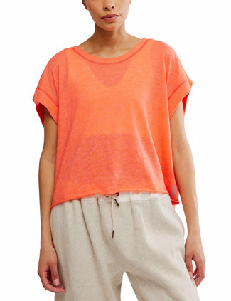My Time Tee - Neon Coral