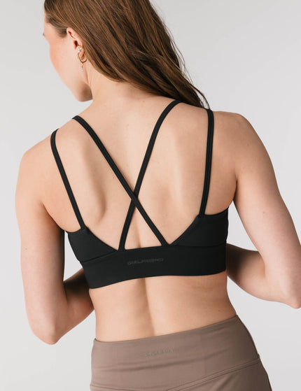 Girlfriend Collective Gigi Strappy Bra - Blackimages2- The Sports Edit