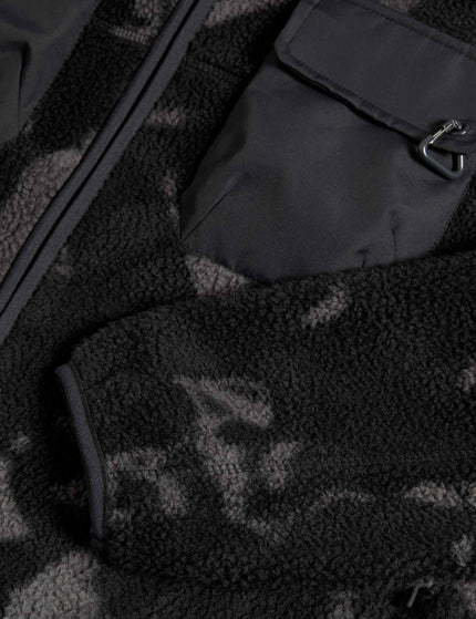 Goodmove Borg Printed Funnel Neck Zip Up Fleece Jacket - Medium Grey Miximage5- The Sports Edit