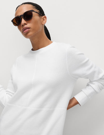 Goodmove Cotton Rich Brushed Longline Sweatshirt - Whiteimage1- The Sports Edit