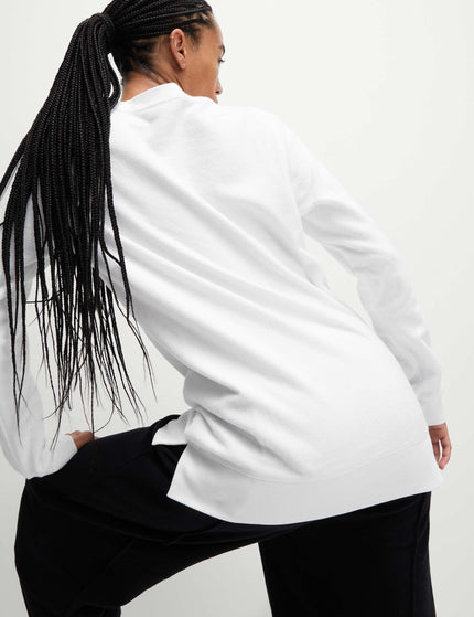 Goodmove Cotton Rich Brushed Longline Sweatshirt - Whiteimage2- The Sports Edit
