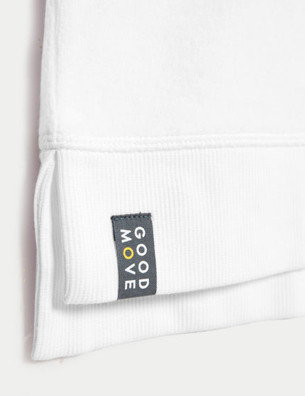 Goodmove Cotton Rich Brushed Longline Sweatshirt - Whiteimage4- The Sports Edit