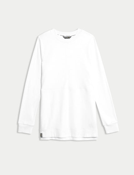 Goodmove Cotton Rich Brushed Longline Sweatshirt - Whiteimage5- The Sports Edit