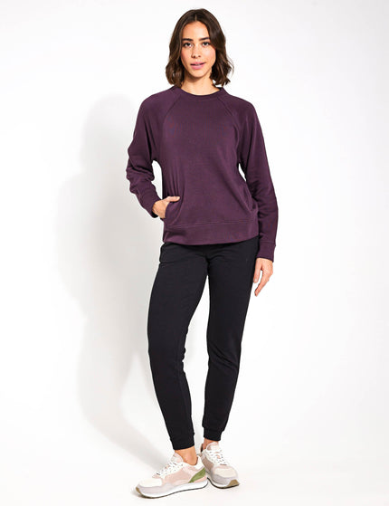 Goodmove Cotton Rich Crew Neck Sweatshirt - Blackberryimage4- The Sports Edit