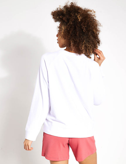 Goodmove Cotton Rich Crew Neck Sweatshirt - Whiteimage2- The Sports Edit