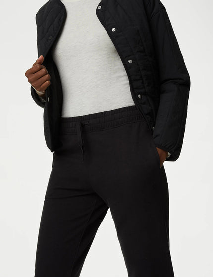 Goodmove Cotton Rich Cuffed High Waisted Joggers - Blackimage3- The Sports Edit