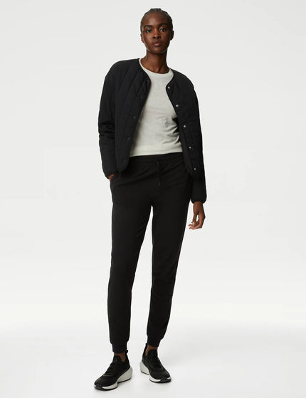 Goodmove Cotton Rich Cuffed High Waisted Joggers - Blackimage4- The Sports Edit