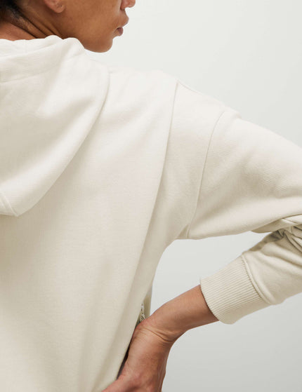 Goodmove Cotton Rich Mesh Panel Relaxed Hoodie - Ivoryimage2- The Sports Edit
