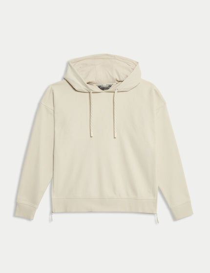 Goodmove Cotton Rich Mesh Panel Relaxed Hoodie - Ivoryimage5- The Sports Edit