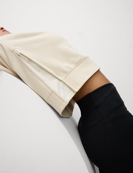 Goodmove Cotton Rich Mesh Panel Relaxed Sweatshirt - Ivoryimage3- The Sports Edit