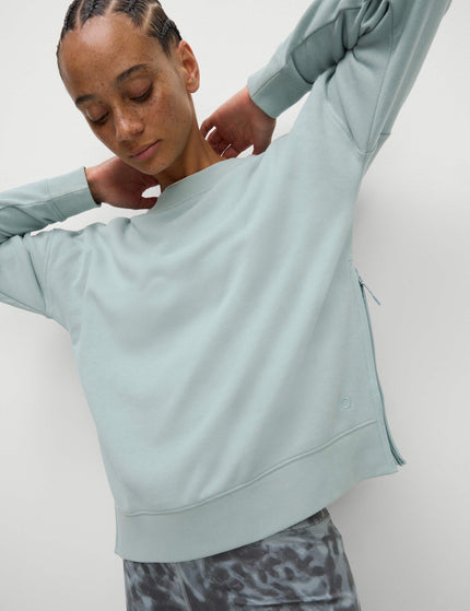 Goodmove Cotton Rich Mesh Panel Relaxed Sweatshirt - Light Mintimage1- The Sports Edit