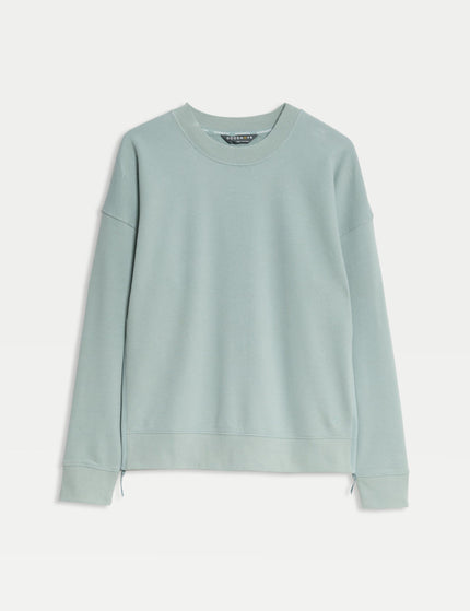 Goodmove Cotton Rich Mesh Panel Relaxed Sweatshirt - Light Mintimage8- The Sports Edit