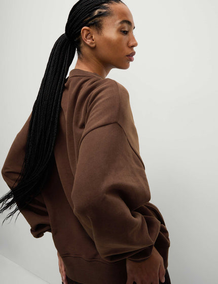 Goodmove Cotton Rich Oversized Sweatshirt - Dark Chocolateimage2- The Sports Edit