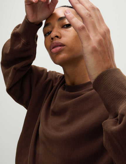 Goodmove Cotton Rich Oversized Sweatshirt - Dark Chocolateimage3- The Sports Edit