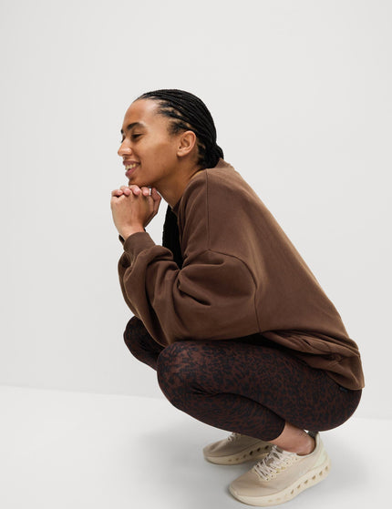 Goodmove Cotton Rich Oversized Sweatshirt - Dark Chocolateimage4- The Sports Edit