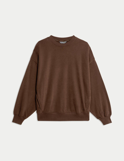 Goodmove Cotton Rich Oversized Sweatshirt - Dark Chocolateimage6- The Sports Edit