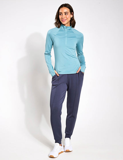 Goodmove Funnel Neck Half Zip Running Top - Blueimage4- The Sports Edit