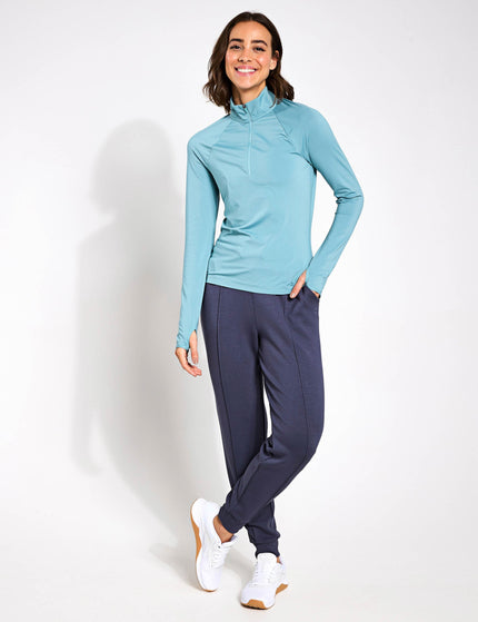 Goodmove Funnel Neck Half Zip Running Top - Blueimage5- The Sports Edit