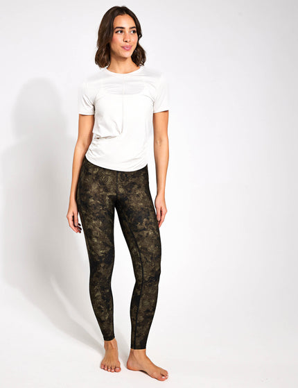 Goodmove Go Balance Printed Wrap Waist Yoga Leggings - Sage Miximages4- The Sports Edit
