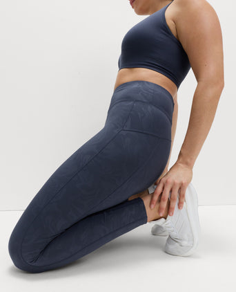 Go Move Cool Comfort Embossed High Waisted Gym Leggings - Nightshade