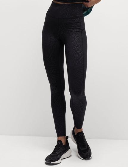 Goodmove Go Move Printed Embossed High Waisted Gym Leggings - Blackimage1- The Sports Edit