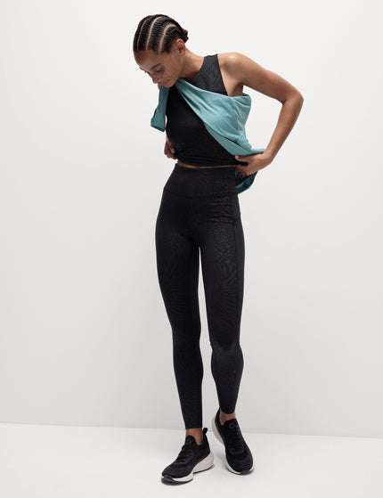 Goodmove Go Move Printed Embossed High Waisted Gym Leggings - Blackimage6- The Sports Edit
