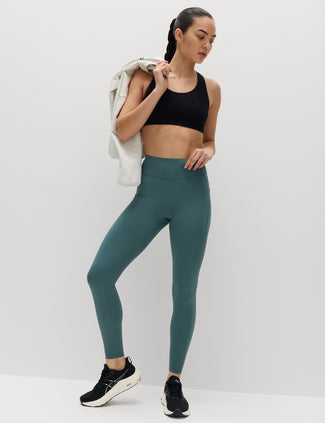 Go Train High Waisted Gym Leggings - Smokey Green