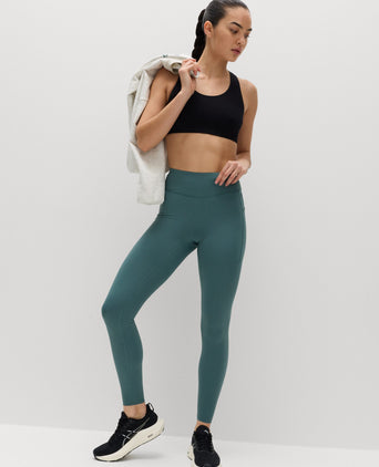 Go Train High Waisted Gym Leggings - Smokey Green