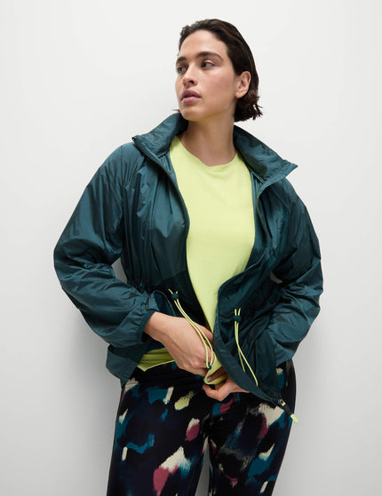 Goodmove Iridescent Hooded Running Jacket with Stormwear - Dark Turquoiseimages1- The Sports Edit