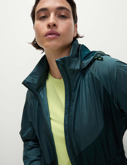 Goodmove Iridescent Hooded Running Jacket with Stormwear - Dark Turquoiseimages2- The Sports Edit