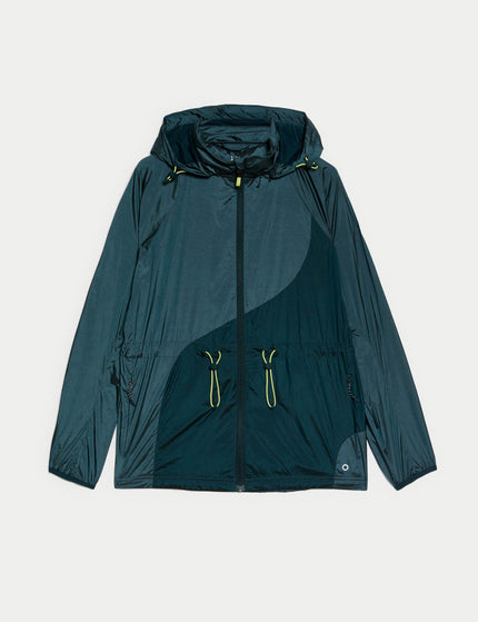 Goodmove Iridescent Hooded Running Jacket with Stormwear - Dark Turquoiseimages8- The Sports Edit