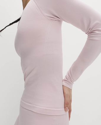 Jacquard Crew Neck Top - Pale Pink