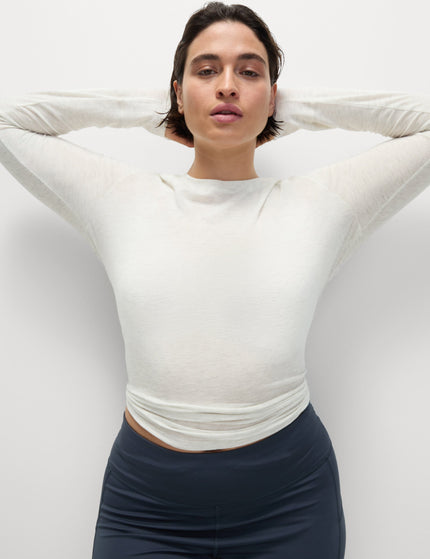 Goodmove Merinotec Crew Neck Walking Top - Ivoryimage1- The Sports Edit