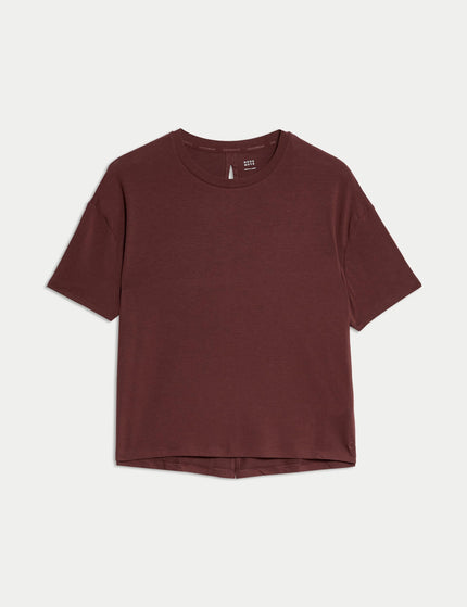 Goodmove Modal Blend Lightweight Tie Back T-Shirt - Dark Taupeimage6- The Sports Edit