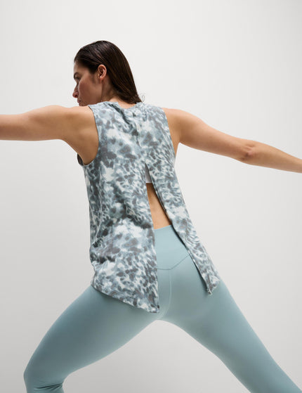 Goodmove Modal Blend Printed Tie Back Relaxed Vest Top - Grey Miximage4- The Sports Edit