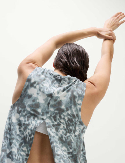 Goodmove Modal Blend Printed Tie Back Relaxed Vest Top - Grey Miximage3- The Sports Edit