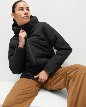 Padded Waterproof Hooded Jacket - Black