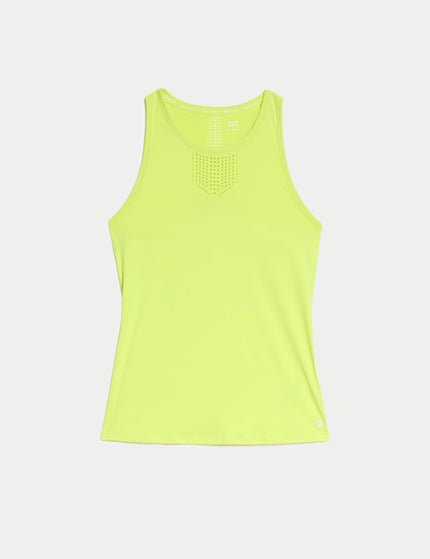 Goodmove Racerback Laser Cut Fitted Vest Top - Limeadeimage4- The Sports Edit