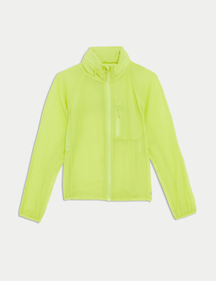 Goodmove Stormwear Hooded Zip Up Running Jacket - Limeadeimage7- The Sports Edit